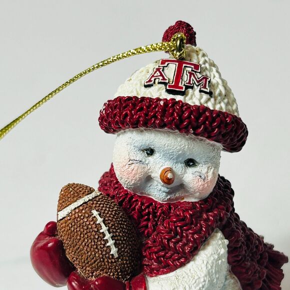 Vintage Snowman Texas A&M Christmas Ornament 2000 Henry Football Ridgewood Coll - Picture 2 of 5